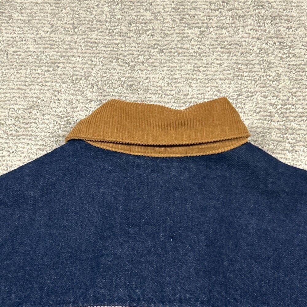 Abercrombie & Fitch Denim Jacket Womens Small Corduroy Collar Barn Coat Pockets - Picture 7 of 7
